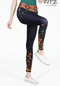 Fitz yoga pants, exercise, 9-inch legs, Arty pattern - Arty