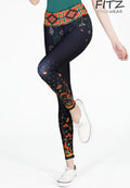 Fitz yoga pants, exercise, 9-inch legs, Arty pattern - Arty