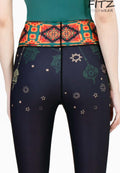 Fitz yoga pants, exercise, 9-inch legs, Arty pattern - Arty
