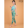 Fitz yoga pants, exercise, 9-inch legs, Pineapple pattern