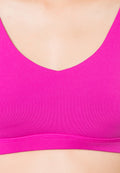 Sports bra, yoga bra, exercise bra, Fitz - Black Mesh Bra - Hot Pink *Ready to ship*