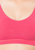 Sports bra, yoga bra, exercise bra, Fitz - Black Mesh Bra - Watermelon Red *Ready to ship*