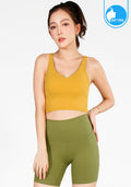 Sports bra, yoga bra, exercise bra IBY - Yoga Sport Crop With Bra Focus - Yellow Mustard, mustard yellow