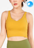Sports bra, yoga bra, exercise bra IBY - Yoga Sport Crop With Bra Focus - Yellow Mustard, mustard yellow