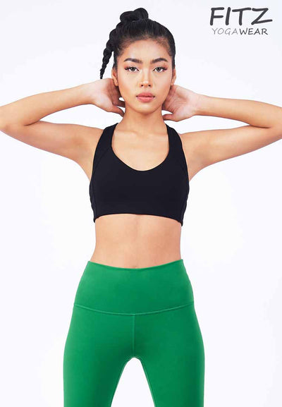 Sports bra, yoga bra, exercise bra, Fitz - Fiona Sports Bra - Black *Ready to ship*