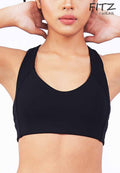Sports bra, yoga bra, exercise bra, Fitz - Fiona Sports Bra - Black *Ready to ship*