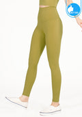 IBY - Yoga High Waist Long Legging Shine - Olive Green