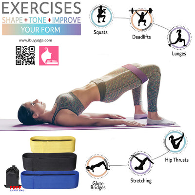Resistance Bands, Hip Bands, elastic straps with anti-slip strips