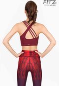 Sports bra, yoga bra, exercise bra, Fitz - Inversion Bra - Red Biking *Ready to ship*