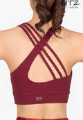 Sports bra, yoga bra, exercise bra, Fitz - Inversion Bra - Red Biking *Ready to ship*