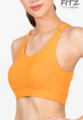 Sports bra, yoga bra, exercise bra, Fitz - Inversion Bra - Dark Cheddar *Ready to ship*
