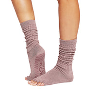 ToeSox Grip Half Toe Slouch Rosy โทซอคส์ ถุงเท้ากันลื่น เปิดนิ้วเท้า พิลาทิส บาร์ โยคะ และเต้น