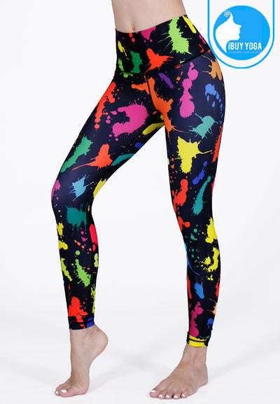 IBY-Long yoga pants, model 535S - See-San colorful pattern