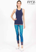 FITZ yoga pants, exercise, 9-inch legs, Thai silk pattern - Mai tai
