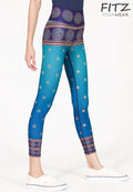 FITZ yoga pants, exercise, 9-inch legs, Thai silk pattern - Mai tai