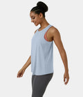IBY - Tie back tank, stretch exercise tank top, Tie model - Light Lavender