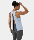 IBY - Tie back tank, stretch exercise tank top, Tie model - Light Lavender