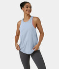 IBY - Tie back tank, stretch exercise tank top, Tie model - Light Lavender