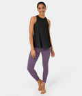 IBY - Tie back tank, stretchy exercise tank top, Tie model - Black