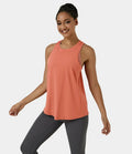 IBY - Tie back tank, stretchy exercise tank top, Tie model - Orange