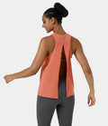 IBY - Tie back tank, stretchy exercise tank top, Tie model - Orange