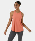 IBY - Tie back tank, stretchy exercise tank top, Tie model - Orange
