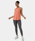 IBY - Tie back tank, stretchy exercise tank top, Tie model - Orange