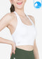 สปอร์ตบราแบบคล้องคอ IBY - Yoga Sport Halterneck cropped With Bra On-trend - White ขาว