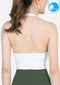 สปอร์ตบราแบบคล้องคอ IBY - Yoga Sport Halterneck cropped With Bra On-trend - White ขาว