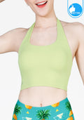 IBY Sport Halterneck cropped With Bra On-trend - Light Green