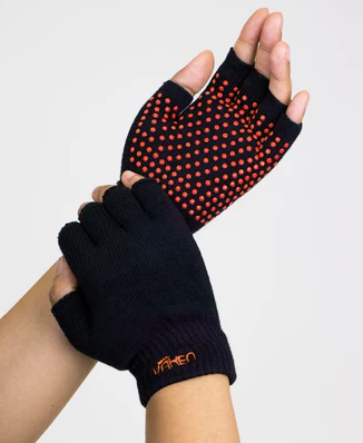 Vaken Grip Gloves-1 Pairs/Pack - Black Dot Orange