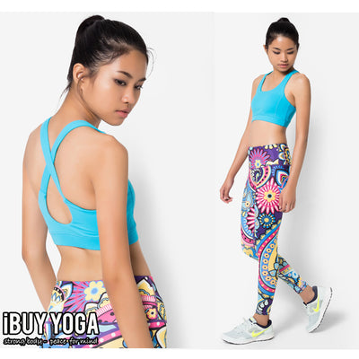 Sports bra, yoga bra, exercise bra, Fitz - Phoenix Bra - Sky Blue