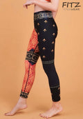 FITZ yoga pants, exercise, 9-inch legs, Sari pattern