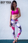 Sports bra, yoga bra, exercise bra, Fitz - Black Mesh Bra - Hot Pink *Ready to ship*