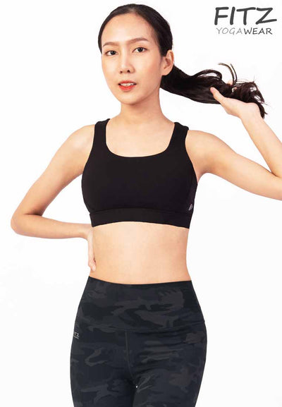 Sports bra, yoga bra, exercise bra Fitz - SixPower Bra - Black