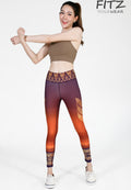 Fitz yoga pants, exercise, 9-inch legs, Tawan pattern