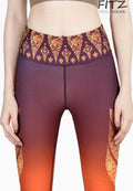 Fitz yoga pants, exercise, 9-inch legs, Tawan pattern