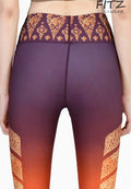 Fitz yoga pants, exercise, 9-inch legs, Tawan pattern