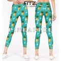 Fitz yoga pants, exercise, 9-inch legs, Pineapple pattern