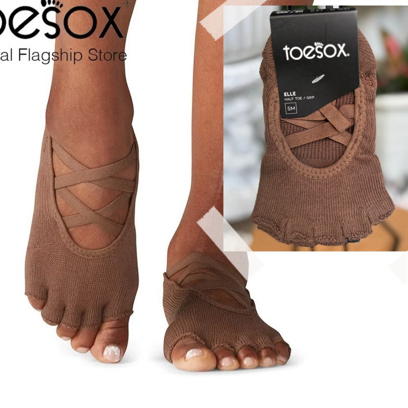 Toesox 👣 รุ่น แอล Elle Grip Half Toe🩰 ถุงเท้ากันลื่น แยกนิ้ว เปิดนิ้ว เท้าถุงเท้าโยคะ ถุงเท้าพิลาทิส เต้น แบรนด์ โทซอคส์