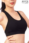 Sports bra, yoga bra, exercise bra, Fitz - Vistra Bra - Black **Ready to ship**