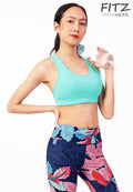 Sports bra, yoga bra, exercise bra, Fitz - Vistra Bra - Teal **Ready to ship**