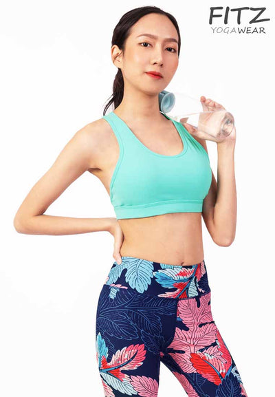 Sports bra, yoga bra, exercise bra, Fitz - Vistra Bra - Teal **Ready to ship**