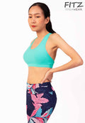 Sports bra, yoga bra, exercise bra, Fitz - Vistra Bra - Teal **Ready to ship**