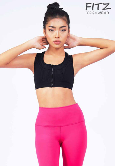 Sports bra, yoga bra, exercise bra, Fitz - Viviana Sports Bra - Black *Ready to ship*