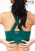 Sports bra, yoga bra, exercise bra, Fitz - Supreme Bliss Bra- Green petrol *Ready to ship*
