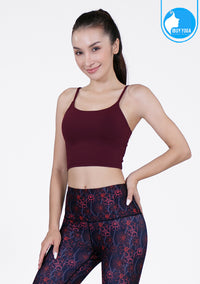 IBY - Yoga Sport Crop With Bra Awake - Wine Red แดงเข้มไวน์