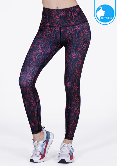IBY-Long yoga pants, model 535S - Botan pattern