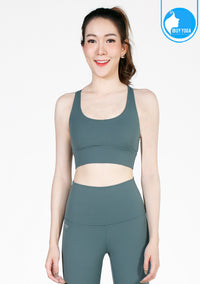 สปอร์ตบรา บราโยคะ บราออกกำลังกาย IBY - Yoga Sport Bra Light Support Blend - Dark Green