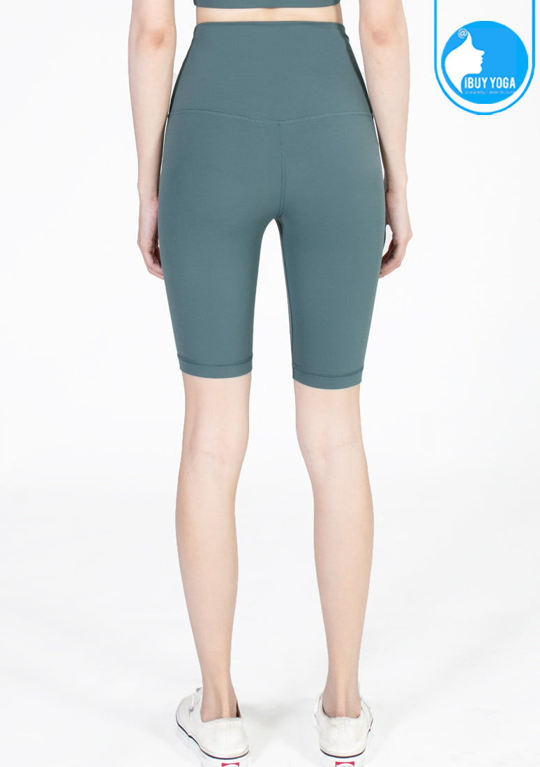 กางเกงโยคะขาสั้น IBY - High Waist Yoga Knee Breeches - Green